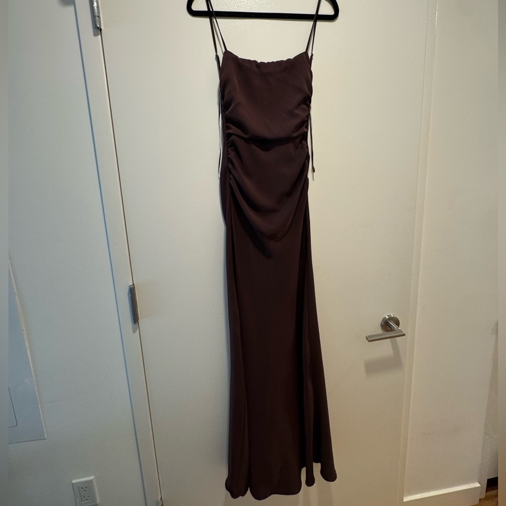 Zara Draped Brown Maxi Dress